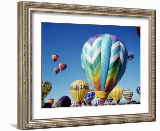 Colorful Hot Air Balloons, Albuquerque Balloon Fiesta, Albuquerque, New Mexico, USA-null-Framed Photographic Print