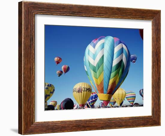 Colorful Hot Air Balloons, Albuquerque Balloon Fiesta, Albuquerque, New Mexico, USA-null-Framed Photographic Print