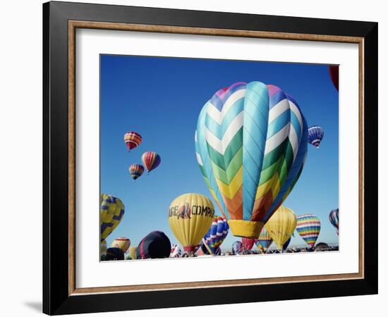 Colorful Hot Air Balloons, Albuquerque Balloon Fiesta, Albuquerque, New Mexico, USA-null-Framed Photographic Print