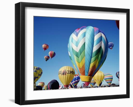 Colorful Hot Air Balloons, Albuquerque Balloon Fiesta, Albuquerque, New Mexico, USA--Framed Photographic Print