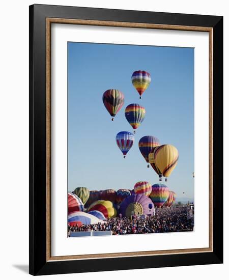 Colorful Hot Air Balloons, Albuquerque Balloon Fiesta, Albuquerque, New Mexico, USA-null-Framed Photographic Print