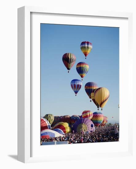 Colorful Hot Air Balloons, Albuquerque Balloon Fiesta, Albuquerque, New Mexico, USA-null-Framed Photographic Print