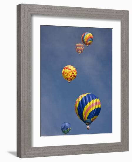 Colorful Hot Air Balloons Decorate the Morning Sky, Colorado Springs, Colorado, USA-Don Grall-Framed Photographic Print