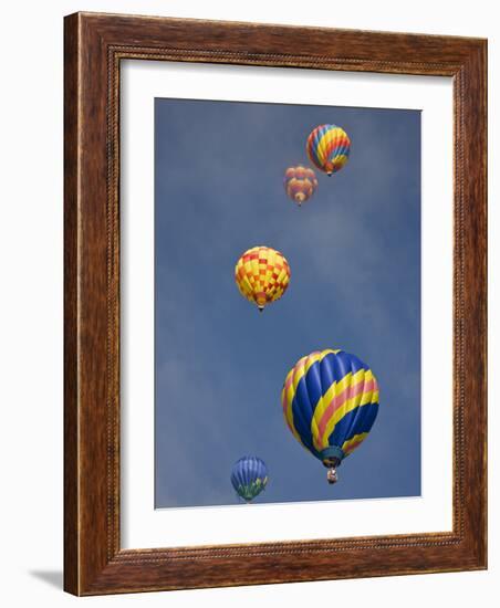 Colorful Hot Air Balloons Decorate the Morning Sky, Colorado Springs, Colorado, USA-Don Grall-Framed Photographic Print