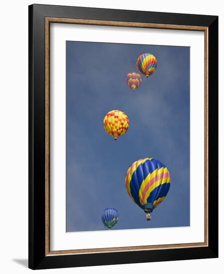 Colorful Hot Air Balloons Decorate the Morning Sky, Colorado Springs, Colorado, USA-Don Grall-Framed Photographic Print