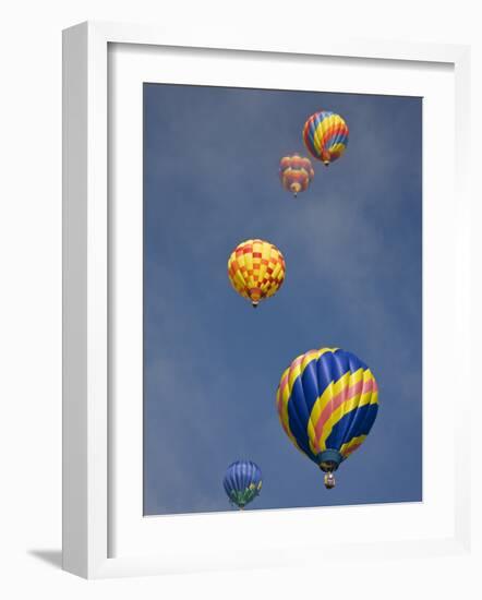 Colorful Hot Air Balloons Decorate the Morning Sky, Colorado Springs, Colorado, USA-Don Grall-Framed Photographic Print