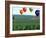 Colorful Hot Air Balloons Float over a Wheat Field in Walla Walla, Washington, USA-William Sutton-Framed Photographic Print