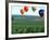 Colorful Hot Air Balloons Float over a Wheat Field in Walla Walla, Washington, USA-William Sutton-Framed Photographic Print