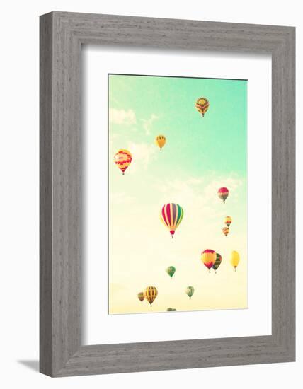 Colorful Hot Air Balloons in a Green Mint Summer Sky-Andrekart Photography-Framed Photographic Print