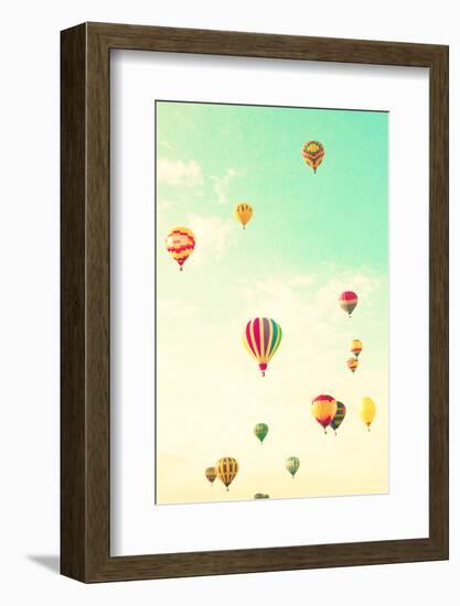 Colorful Hot Air Balloons in a Green Mint Summer Sky-Andrekart Photography-Framed Photographic Print