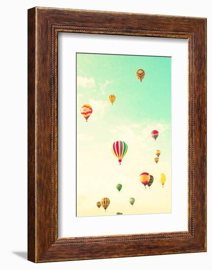 Colorful Hot Air Balloons in a Green Mint Summer Sky-Andrekart Photography-Framed Photographic Print