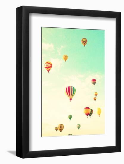 Colorful Hot Air Balloons in a Green Mint Summer Sky-Andrekart Photography-Framed Photographic Print