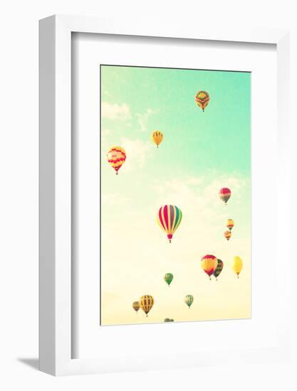 Colorful Hot Air Balloons in a Green Mint Summer Sky-Andrekart Photography-Framed Photographic Print