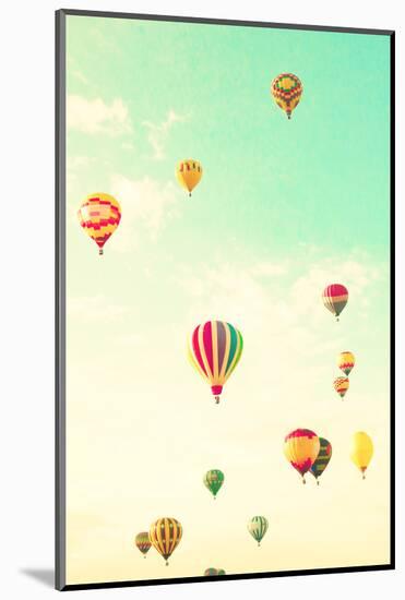 Colorful Hot Air Balloons in a Green Mint Summer Sky-Andrekart Photography-Mounted Photographic Print