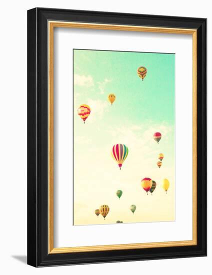 Colorful Hot Air Balloons in a Green Mint Summer Sky-Andrekart Photography-Framed Photographic Print