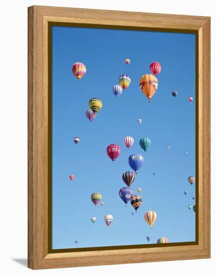 Colorful Hot Air Balloons in Sky, Albuquerque, New Mexico, USA-null-Framed Premier Image Canvas