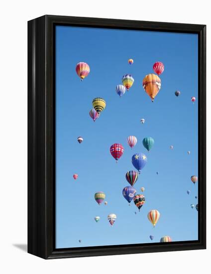 Colorful Hot Air Balloons in Sky, Albuquerque, New Mexico, USA-null-Framed Premier Image Canvas