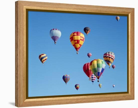 Colorful Hot Air Balloons in Sky, Albuquerque, New Mexico, USA-null-Framed Premier Image Canvas