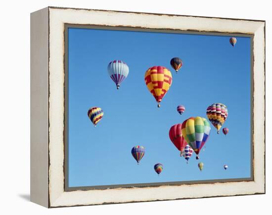 Colorful Hot Air Balloons in Sky, Albuquerque, New Mexico, USA-null-Framed Premier Image Canvas