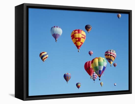 Colorful Hot Air Balloons in Sky, Albuquerque, New Mexico, USA-null-Framed Premier Image Canvas