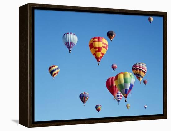 Colorful Hot Air Balloons in Sky, Albuquerque, New Mexico, USA-null-Framed Premier Image Canvas