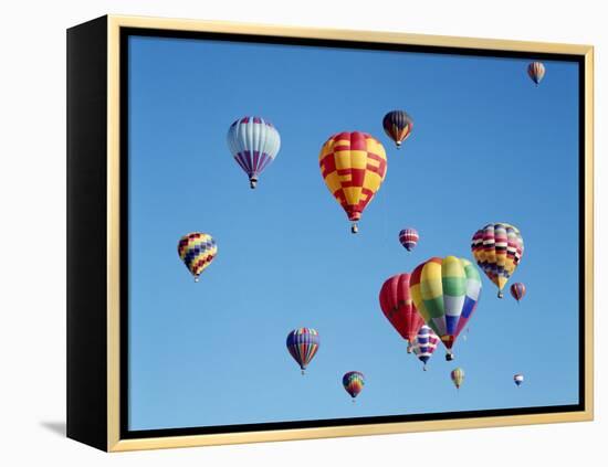 Colorful Hot Air Balloons in Sky, Albuquerque, New Mexico, USA-null-Framed Premier Image Canvas