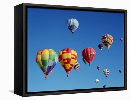 Colorful Hot Air Balloons in Sky, Albuquerque, New Mexico, USA-null-Framed Premier Image Canvas