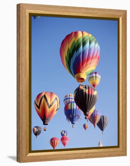 Colorful Hot Air Balloons in Sky, Albuquerque, New Mexico, USA-null-Framed Premier Image Canvas