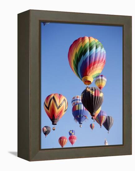 Colorful Hot Air Balloons in Sky, Albuquerque, New Mexico, USA-null-Framed Premier Image Canvas