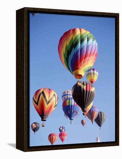 Colorful Hot Air Balloons in Sky, Albuquerque, New Mexico, USA-null-Framed Premier Image Canvas