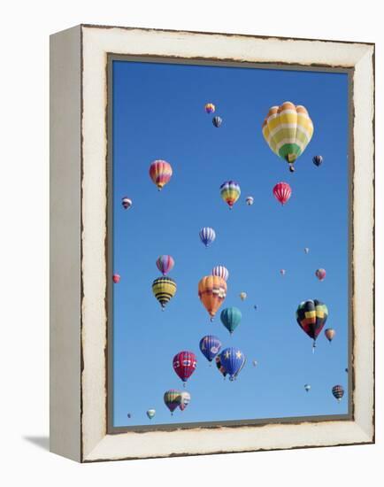 Colorful Hot Air Balloons in Sky, Albuquerque, New Mexico, USA-null-Framed Premier Image Canvas