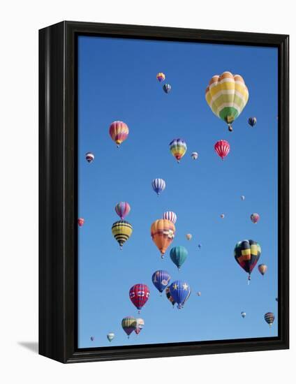 Colorful Hot Air Balloons in Sky, Albuquerque, New Mexico, USA-null-Framed Premier Image Canvas