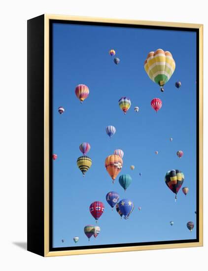 Colorful Hot Air Balloons in Sky, Albuquerque, New Mexico, USA-null-Framed Premier Image Canvas