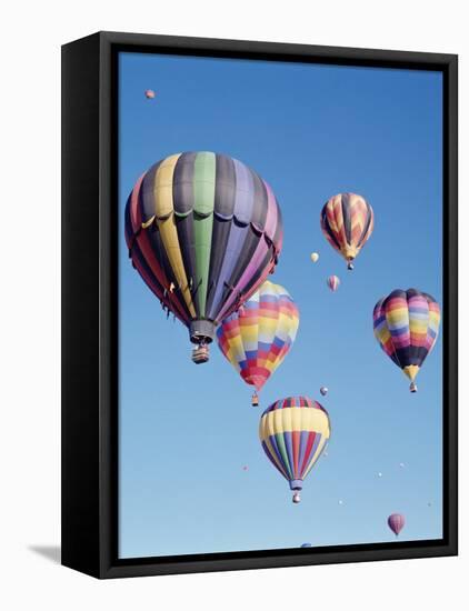 Colorful Hot Air Balloons in Sky, Albuquerque, New Mexico, USA-null-Framed Premier Image Canvas