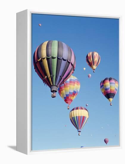 Colorful Hot Air Balloons in Sky, Albuquerque, New Mexico, USA-null-Framed Premier Image Canvas