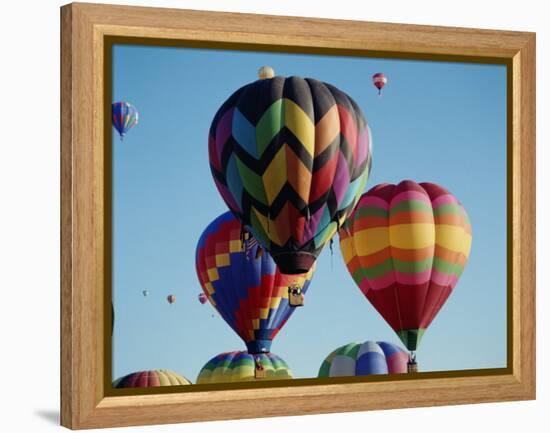 Colorful Hot Air Balloons in Sky, Albuquerque, New Mexico, USA-null-Framed Premier Image Canvas