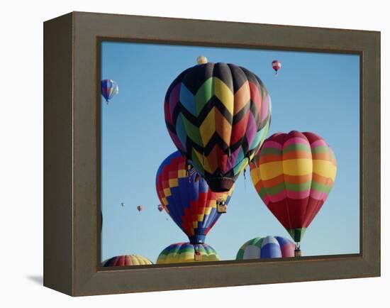 Colorful Hot Air Balloons in Sky, Albuquerque, New Mexico, USA-null-Framed Premier Image Canvas