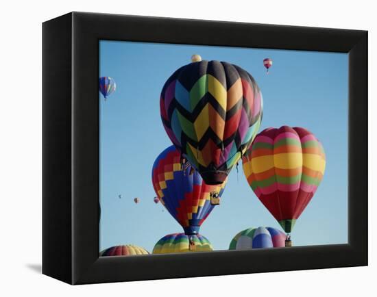 Colorful Hot Air Balloons in Sky, Albuquerque, New Mexico, USA-null-Framed Premier Image Canvas