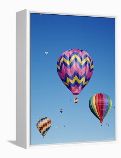 Colorful Hot Air Balloons in Sky, Albuquerque, New Mexico, USA-null-Framed Premier Image Canvas