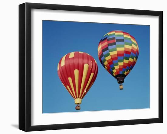 Colorful Hot Air Balloons in Sky, Albuquerque, New Mexico, USA-null-Framed Photographic Print