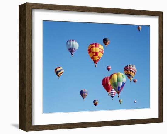 Colorful Hot Air Balloons in Sky, Albuquerque, New Mexico, USA-null-Framed Photographic Print