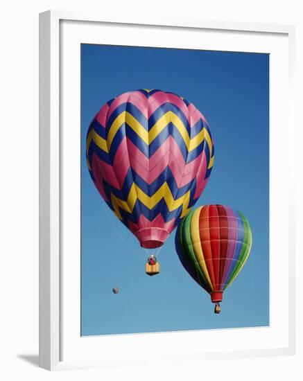 Colorful Hot Air Balloons in Sky, Albuquerque, New Mexico, USA-null-Framed Photographic Print