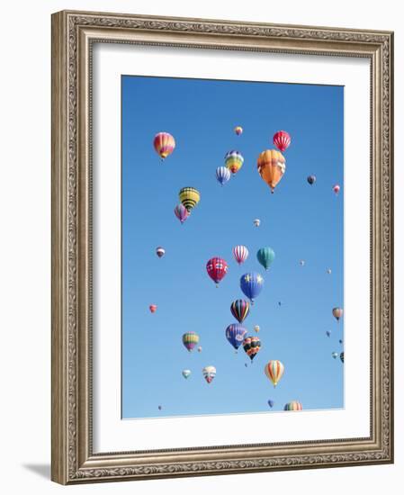 Colorful Hot Air Balloons in Sky, Albuquerque, New Mexico, USA-null-Framed Photographic Print