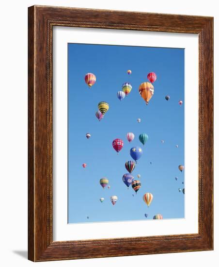 Colorful Hot Air Balloons in Sky, Albuquerque, New Mexico, USA-null-Framed Photographic Print