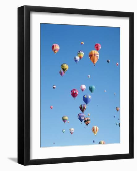 Colorful Hot Air Balloons in Sky, Albuquerque, New Mexico, USA-null-Framed Photographic Print