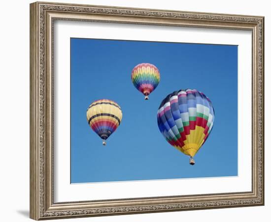 Colorful Hot Air Balloons in Sky, Albuquerque, New Mexico, USA-null-Framed Photographic Print