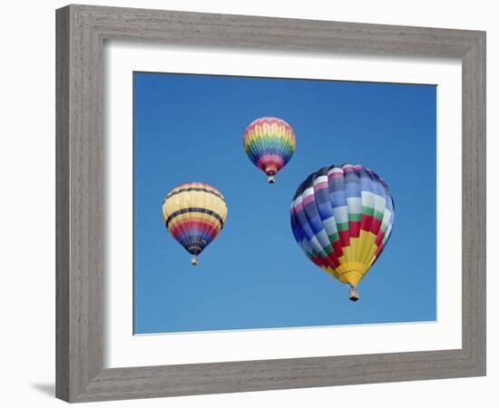 Colorful Hot Air Balloons in Sky, Albuquerque, New Mexico, USA-null-Framed Photographic Print