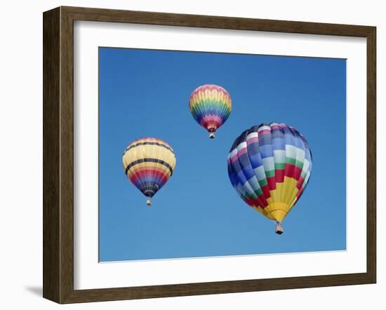 Colorful Hot Air Balloons in Sky, Albuquerque, New Mexico, USA-null-Framed Photographic Print