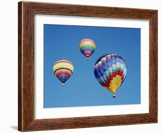 Colorful Hot Air Balloons in Sky, Albuquerque, New Mexico, USA-null-Framed Photographic Print