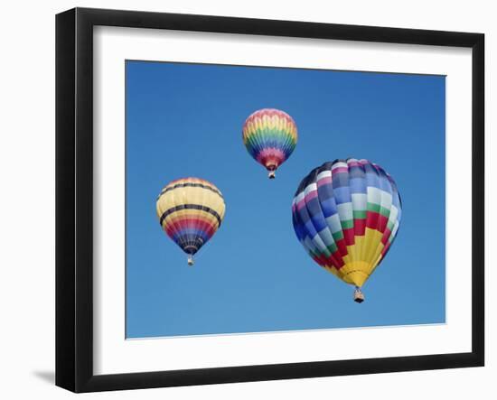 Colorful Hot Air Balloons in Sky, Albuquerque, New Mexico, USA-null-Framed Photographic Print